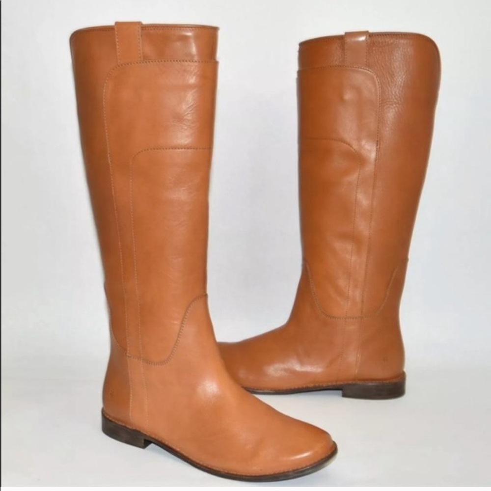 Frye Cognac Brown Paige Tall Riding Boots Size 10